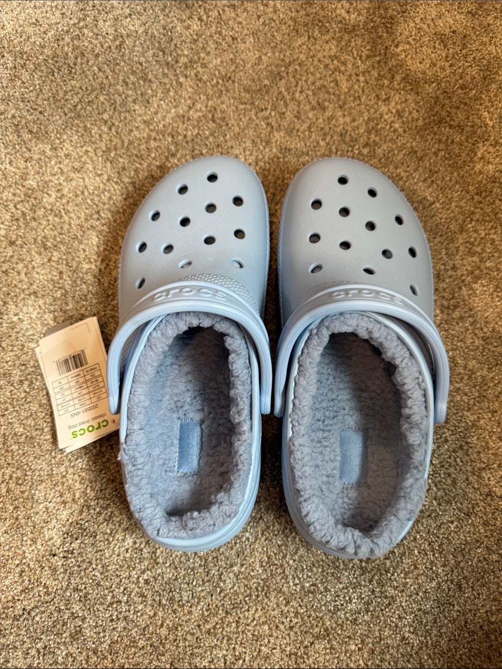 Crocs Women’s Classic Plush-Lined Clog - Light Blue